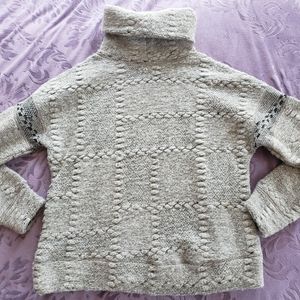 PrAna Grey Wool Blend Turtleneck Sweater